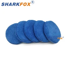 Sharkfox 5 인치 클린 버퍼 자동차 애플리케이터 청소 패드 폼 스폰지 화이버 왁싱 먼지 제거 자동 케어, Blue 5pcs