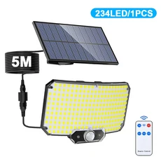 호환234/280 LED 태양광 조명 3가지 작동 모드 초고휘도 모션 센서 램프 야외 IP65 방수 투광 벽 보안 마당, 03 234LED