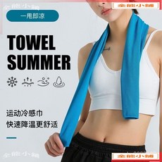 冰感降溫吸汗運動毛巾 速乾冷感冰絲毛巾 男女通用便攜跑步健身吸汗巾, 1個, 【玫瑰紅】,冷感面料 吸汗速乾【30*100】