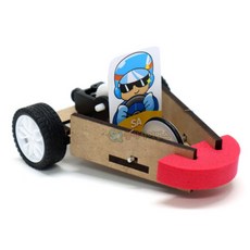 태엽 자동차 만들기 1인용 과학수업재료 집콕놀이 만들기재료 관찰 만들기용품, 1개