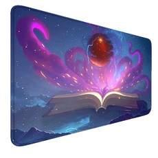 2 MTG 플레이매트 - 스티치 엣지 포레스트 TCG 플레이매트-미끄럼 방지 풍경 놀이 매트 매끄러운 표면 고무 베이스 보드 게임 마우스패드 61 x 35.6cm(24 14인치, 매직 북 스티치 엣지 플레이매트