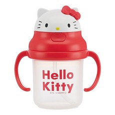 헬로키티 양손 빨대 물통 컵 230ml, 1개