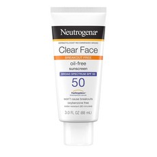 Neutrogena 클리어 페이스 리퀴드 로션 자외선 차단제 피부용 광범위한 스펙트럼 SPF 50 UVA/UVB 보호 오일 향 및 옥시벤존 프리 페이셜 논코메도제닉 9, 뉴트로지나 Neutrogena 클리어 페이스 리퀴드 로