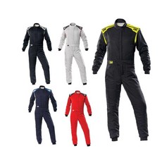 OMP 레이싱 슈트 FIRST S 투어링 카 작업복 FIA 인증 내화 난연성, 52, 검정