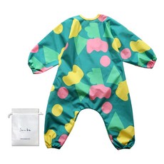 Soabe 兒童毛球鬱金香全身美術畫畫衣 + 收納袋套組, 毛球鬱金香