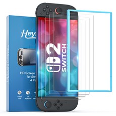 HEYSTOP 스위치2 강화유리 액정보호필름 4p, 1세트, 투명, NSAS 1세트, 투명, NSAS