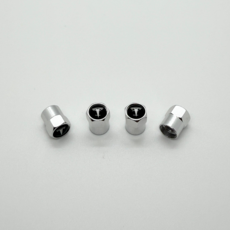 테슬라 타이어 밸브캡 에어캡 공기압캡 [4P 세트] 모델3 하이랜드 모델Y 주니퍼 모델S 모델X 호환품, 실버, 4개