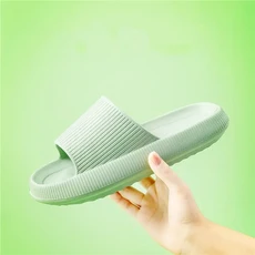 Xiaomi 두꺼운 플랫폼 욕실 구름 슬리퍼 미끄럼 방지 플립 여성 샌들 패션 소프트 단독 EVA 슬라이드, 11 green 36-37