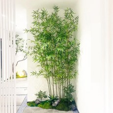 iluda 대나무조화 카페 가림막 리얼 인테리어 장식, 1개, 1.6m 인조 대나무 10개