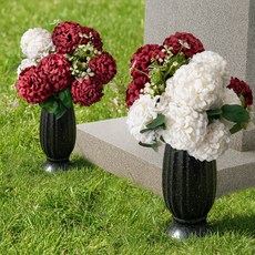 매립식 묘지화병 25cm 성묘 산소 납골당 꽃병 화병, 블랙