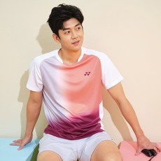 YONEX 男款羽毛球短袖T恤 221TS005M 淺橘色