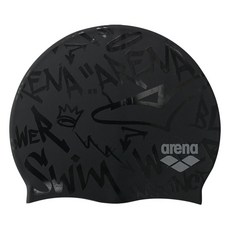 아레나 수모 A6AC1AC31 블랙블랙 실리콘수영모자, BLK, 1개