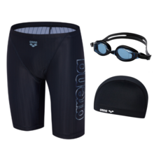 [국내매장판] 아레나 프레임 남성 4부 수모 수경 세트 / 남자 수영 모자 수영복 수영장 물안경 아쿠아 래쉬가드