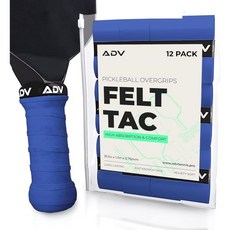 ADV 펠택 피클볼 그립 테이프 - 부드럽고 내구성이 뛰어나며 땀을 흡수하는 오버그립 건조하고 편안한 패들 사용하기 쉽고 설치하기 쉽습니다, 12-Pack Blue, 1개