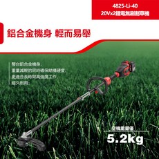 大有DEVON 4825-Li-40 充電無刷割草機 20Vx2 除草機 電動割草機 10吋充電無線割草機, 1個, 空機(不含電池充電器)
