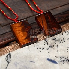 벼락맞은 대추나무 목걸이 벽조목 키링 펜던트, 번개대추소사각형모델4x2.8x0.8CM