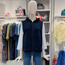 크로커다일레이디 셔링 프릴 후드 조끼 CLDFVT101_DG 871825