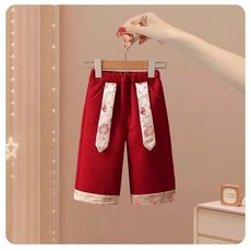 ARY兒童長褲 男女童加絨加厚長褲 寶寶保暖褲 兒童冬季棉褲紅色加絨加厚保暖新年安可拉紅洋氣