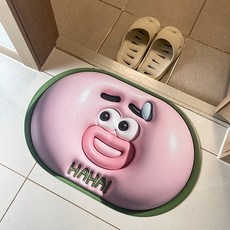 욕실 주방 싱크대 규조토 착시 엠보싱 발매트, HAHA 스마일, 1개