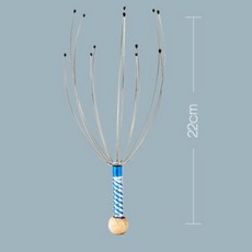 12爪頭部按摩器 頭皮舒壓工具 22公分輕巧設計 居家放鬆, 1個, 【12爪頭皮舒壓按摩器】