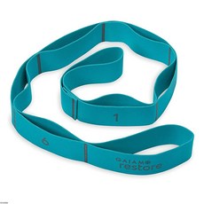 Gaiam Restore 스트레치 밴드 스트랩 - 다리 햄스트링 운동/피트니스/운동 물리 치료 그린 틸, 1개