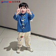 OY1 2025秋冬新款 男童卡通刺繡褲子 宝寶童裝