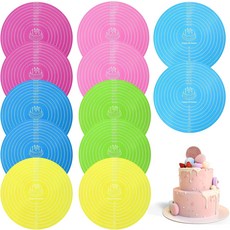 Kifmurase 12Pcs 실리콘 베이킹 매트 12인치 원형 케이크 턴테이블 스탠드용 계량이 포함된 반죽을 펴는 재사용 가능한 쿠키 논스틱 및 내열성