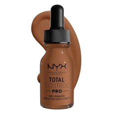 NYX 프로페셔널 메이크업 토탈 컨트롤 프로 파운데이션 스킨 트루 빌드블 커버 Nutmeg, 17 Cappuccino, 0.43 Fl Oz (Pack of 1)