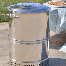 야외 드럼통그릴 항아리 원형 숯불 화로 화덕 바베큐 화로대 스모킹