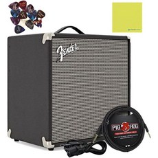 펜더 럼블 40 베이스 앰프 번들 (Pig Hog PCH10BK 블랙 직조 악기 케이블 전원 케이블 펜더 피크 12개 리퀴드 오디오 폴리싱, 펜더 럼블 40 베이스 앰프 번들 (Pig Hog PC