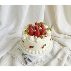 모형케이크 꽃잎 큐빅 딸기 케이크모형생일 50일셀프촬영 소품 웨딩 브라이덜샤워, 1개, 화이트+레드