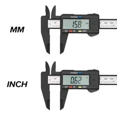150mm 100mm 전자 디지털 캘리퍼스 탄소 섬유 다이얼 버니어 게이지 미터 측정 도구 자 150mm, 1세트