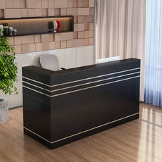 식당 카운터테이블 인포데스크 카운터 업소용, 400x80x110cm, 블랙 오른쪽 코너