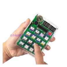 전자 DIY 계산기 제작 키트 LED 디지털 디스플레이 쉘 칩 마이크로컴퓨터 납땜 연습, 1개, 기본