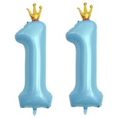 연지마켓 숫자 은박 풍선 대형 2p, 블루 11