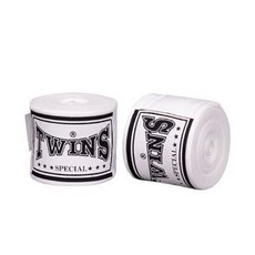 古川小夫 3米 5米 TWINS 泰拳 拳擊 手綁帶 BOXING Hand Wraps 無彈性 綁帶 - 白, 1個