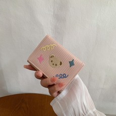 2025新款女士卡包女款高級感短款學生女錢包ins女刺繡小三折錢夾