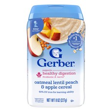 Gerber Cereal 2nd Foods® 오트밀 렌틸콩 복숭아 & 사과 227g(8oz) 141694