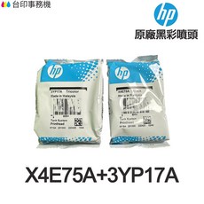 HP 原廠噴頭 X4E75A 黑色 3YP17A 彩色, 1個, X4E75A 原廠噴頭 黑色