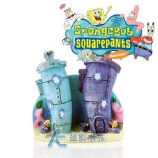 【AC草影】海綿寶寶比奇堡城市造景 (7.5cm) 一個入 極火蝦躲藏/仔蝦繁殖 魚缸裝飾/桌上小物