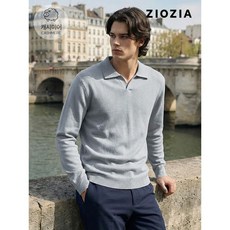 지오지아 코튼 캐시미어 슬릿 카라 니트 (ABE1ET1101)