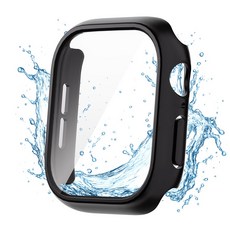 더조은셀러 워터디펜스 강화유리 방수 케이스 애플워치 호환, 블랙