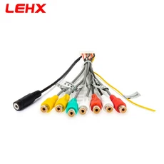 CAIXI 안드로이드 자동차 라디오 RCA 출력 라인 보조 어댑터 케이블 USB GPS 안테나 외부 마이크 2 din, 01 CHINA, 02 double USB cable