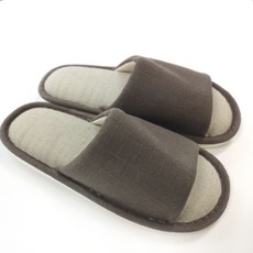 Utune 코튼 헴프 캐주얼 슬리퍼 거실화, Brown, 1개