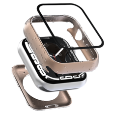 WA064 지모 애플워치 호환 풀커버 방수 케이스, 로즈골드, 44mm