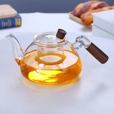 電陶爐 蒸煮泡茶器 簡約小型耐熱玻璃燒水壺, 便攜的, 小七字槍把(單壺透明):1個