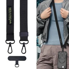 허니코코 데일리 와이드 핸드폰 크로스 스트랩(전 기종 호환 가능), 1개, 블랙