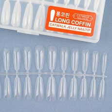롱코핀 네일팁 240팁 말랑 말캉팁 투명 인조손톱, 1개, 1.롱코핀 240팁 W569