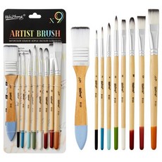 캔버스 수채화 아크릴 유화 아티스트 페인팅 도구 미술 용품 9pcs 초보자 브러쉬 세트 나일론 헤어, 1개