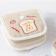 BRUNCH BROTHER 圖案刺繡鉛筆盒, 畫吐司, 1個